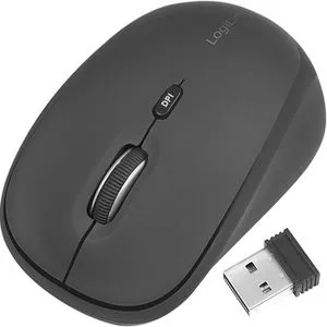 LogiLink Maus Mini ID0193, 4 Tasten, 1600 dpi, anthrazit