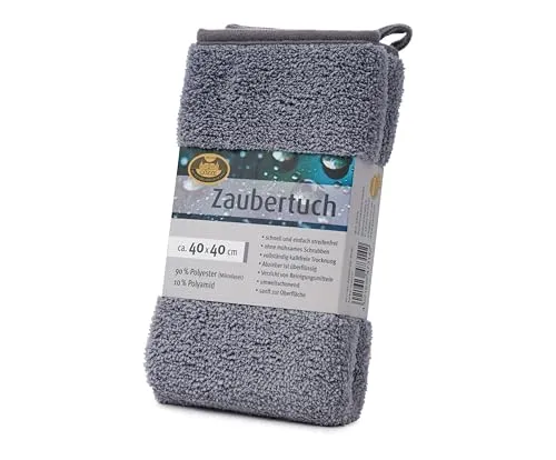 Gözze - Zaubertuch, Sehr saugstarkes Mikrofasertuch, 600 g/m², Reinigungstuch für Bad, Küche und Auto, 40 x 40 cm - Anthrazit