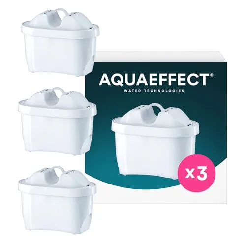 AQUAEFFECT MAX+ Wasserfilter Kartusche 3 Stück - Kompatibel mit BRITA MAXTRA PRO Filterkannen