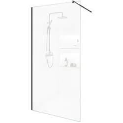 HOME DELUXE Duschabtrennung BAKI - 80 cm, Schwarz, Klarglas - Duschabtrennung aus 10 mm ESG-Sicherheitsglas, barrierefrei und elegant mit stabiler Aluminiumkonstruktion. Ideal für ein modernes Badezimmer.