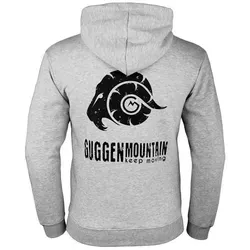 GUGGEN Mountain Hoodie Herren Hoodie Kapuzenpullover Pullover mit Kapuze H06 Reißverschluss Jacke Fleece grau L