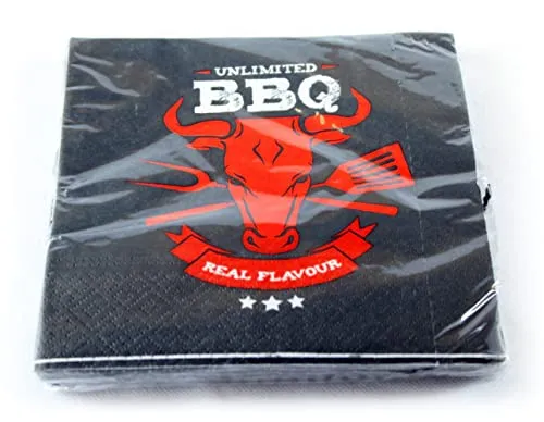 Servietten BBQ 20er Pack, Papierservietten, BBQ Grillparty, grillen, 33x33 cm
