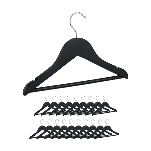 relaxdays Kleiderbügel Kinderkleiderbügel aus Holz, 20er Set - Kleiderbügel für Kinder aus robustem Ahornholz, ideal für Baby- und Kinderkleidung. Mit 2 Kerben für sicheren Halt und 360° drehbaren Haken für flexible Nutzung.