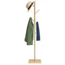 relaxdays Garderobenständer Bambus mit 8 Haken, Natur - Kleiderständer aus Bambus im eleganten Baumdesign, mit 8 Haken und 3 Höhenverstellungen – ideal für jeden Raum, stabil und sofort einsatzbereit.