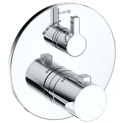 KLUDI NOVA FONTE UPTHM FeinbauSet mit Umstellventil - Unterputz-Brause-Thermostat-Armatur mit Funktionseinheit, ideal für moderne Bäder. Mit temperaturgeregeltem Heißwassersperre für mehr Sicherheit.