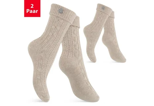 celodoro Trachtensocken Trachten Socken (2 Paar) mit Edelweiß-Pin für Damen & Herren