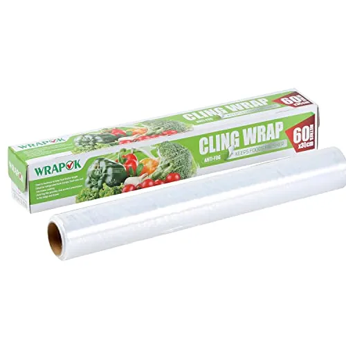 WRAPOK 1 x Frischhaltefolie Catering Kunststoff Lebensmittel Seal Wrap, Foodservice Koch Werkzeuge für die Küche, 300 mm x 60 m