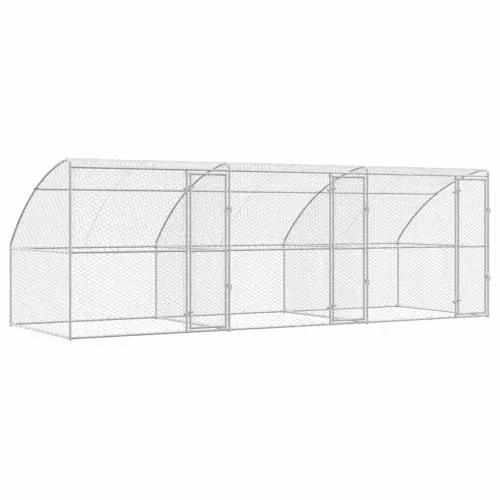vidaXL Hundekäfig 3 pcs Silber 6 x 2 x 2 m Verzinkter Stahl