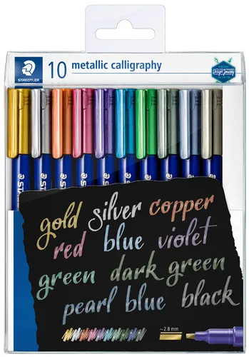 STAEDTLER Permanent-Marker metallic calligraphy 10er Etui