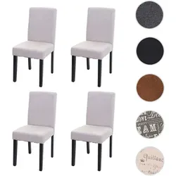 4er-Set Esszimmerstuhl Littau - Komfortable Polsterstühle in creme-beige - Stühle aus hochwertigem Textil mit Massivholzbeinen, ideal für Esszimmer und Wohnzimmer. Hohe Rückenlehne und weiche Polsterung für maximalen Sitzkomfort.