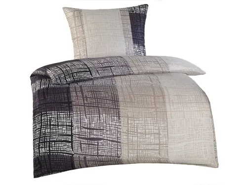 Optidream Bettwäsche Set Mikrofaser 135x200 Polyester Kasimir braun beige, Mikrofaser, 2 teilig, Geschenk Idee Frauen Männer neue Wohnung Hochzeit Frühjahr sale