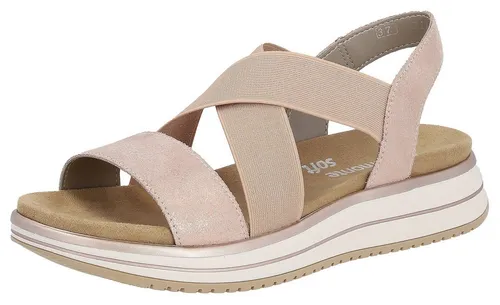 Remonte D1J5031 D1J Sandalette rosa 36 EU - Wanderschuhe in Größe 36, stilvolle rosa Glattleder-Sandalette ohne Verschluss, ideal für warme Tage und Freizeitaktivitäten.