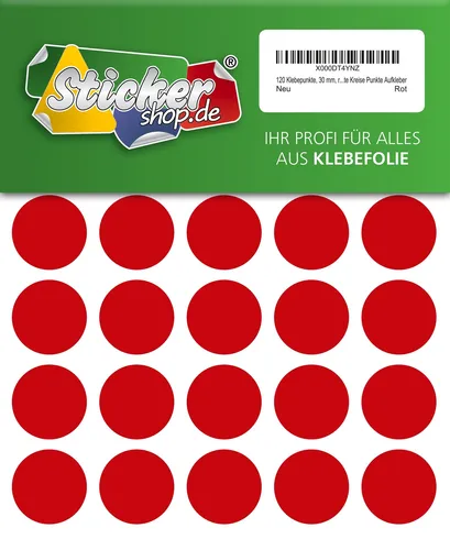 Klebepunkte 30 mm rot aus PVC Folie wetterfest Markierungspunkte Kreise P... 120