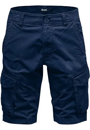REPUBLIX Herren Cargoshorts Männer Kurze Bermuda Hose Regular Fit R7035 Navyblau W34