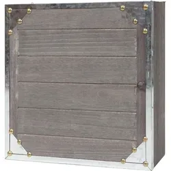 MCW Schlüsselkasten aus Holz, Grau-Braun, 26x26x5 cm - Praktischer Schlüsselkasten mit 6 Haken und Magnetverschluss, ideal für mehr Ordnung in Ihrer Garderobe. Der stilvolle Metallrahmen setzt dekorative Akzente und sorgt für einen rustikalen Shabby-Look.