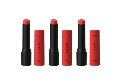 Catrice Lippenstift BLUR-REAL MATTE LIPSTICK, 3-tlg., soft-matter Lippenstift mit Blurred-Finish und Ceramiden