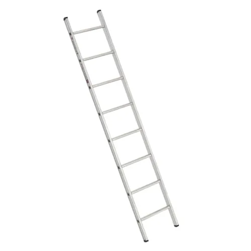 Euroline Premium 30122 Anlegeleiter LKW Fahrzeugleiter mit 8 Sprossen - Hochwertige Anlegeleiter für LKWs, ideal zum sicheren Besteigen der Ladefläche. Mit rutschfesten Gummifüßen für sicheren Stand und ergonomischem Sprossenabstand.