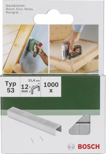 Bosch Accessories 2609255823 Feindrahtklammern Typ 53 1000 St. Abmessungen (L x B) 14mm x 11.4mm