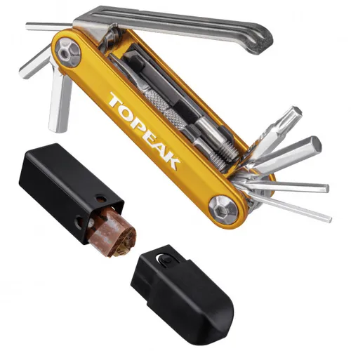Topeak Rohre 11 Combo Gold Schlüssel - Vielzweck-Werkzeug für Fahrradreparaturen, kompakt und leicht, ideal für unterwegs.