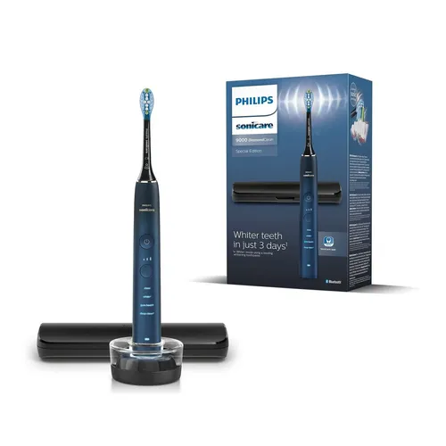 PHILIPS Sonicare HX9911/88 DiamondClean 9000 - Elektrische Zahnbürste in Aquamarine Schwarz, mit fortschrittlicher Schalltechnologie und integriertem Drucksensor für ein strahlendes Lächeln
