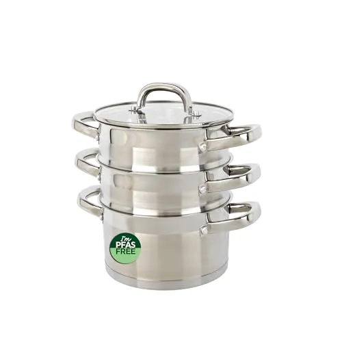 Salter Timeless Dampfgarer 3-stufig 18 cm, Edelstahl