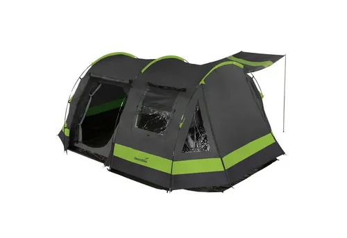 Skandika Kambo Tunnelzelt für 6 Personen - Geräumiges Familienzelt mit 3000 mm Wassersäule, 2 m Stehhöhe und 3 Eingängen - ideal für Campingurlaube und Festivals.