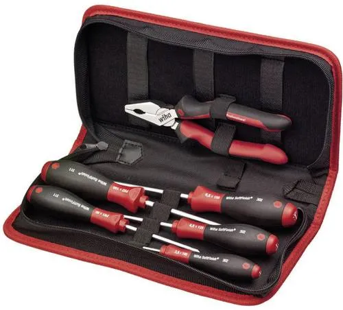 Wiha 33970 Werkzeugset Handwerker in Tasche 6teilig - Werkzeug-Sets mit 6 hochwertigen Werkzeugen, ideal für Handwerker und perfekt organisiert in einer praktischen Tasche.