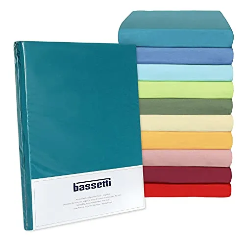 Bassetti Spannbettlaken Jersey, fuchsia in türkis von Bassetti