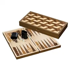 Philos 1169 - Backgammon Zakynthos, Medium Holz Kassette - Gesellschaftsspiel mit Magnetverschluss, 410 x 217 x 64 mm, sorgt für spannende Duelle und strategische Entscheidungen zwischen zwei Spielern.