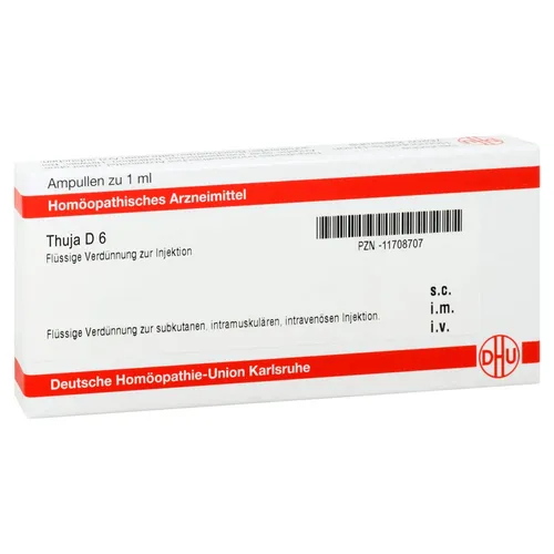 Thuja D6 Ampullen 8 ML - Homöopathisches Arzneimittel zur Injektion, unterstützt die natürliche Heilung und ist ideal für verschiedene Anwendungsgebiete.