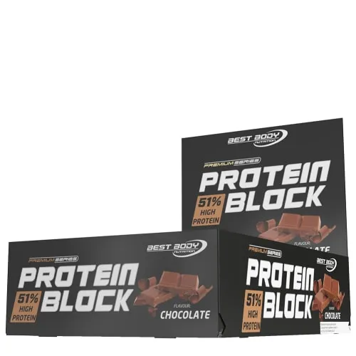 Best Body Nutrition Hardcore Protein Block - 15 x 90 g Riegel, Schoko - Protein Riegel für Muskelaufbau, reich an hochwertigem Protein und ideal für unterwegs.
