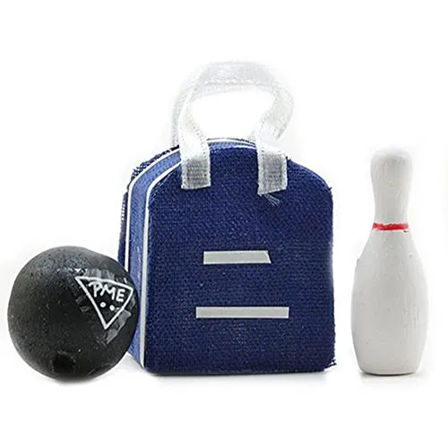 Melody Jane Neu Puppenhaus Miniatur 1:12 Maßstab Zubehör Bowling Tasche Ball & Kegel Set