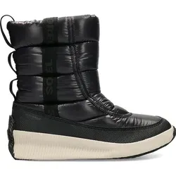 Sorel Out About Puffy MID Damen Winterstiefel in Blau, Größe 37 - Wanderschuhe für Damen, warm gefüttert mit Fleece und rutschfester Gummisohle, ideal für winterliche Abenteuer.