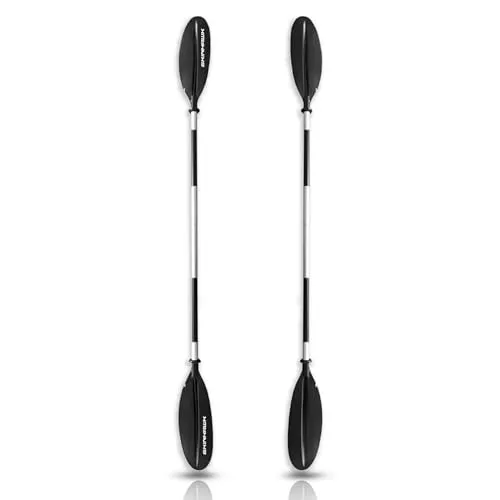 Skinhawk Aluminium Kajak Paddel 222cm Doppelpaddel mit Verstellbaren Paddel-Blätter Kajakfahren Kanusport Rudersport Stechpaddel Super Leicht
