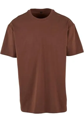 Build Your Brand Herren T-Shirt Heavy Oversize Tee, Basic T-Shirt für Männer, Oversized Fit, Baumwolle, M, chocolatebrown