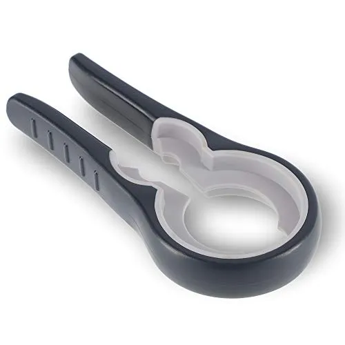 KADAX Flaschenöffner aus Kunststoff, Glasöffner, Jaröffner, Deckelöffner, Dosenöffner, Multifunktionsglasöffner, einfach zu bedienen für Kinder (grau)