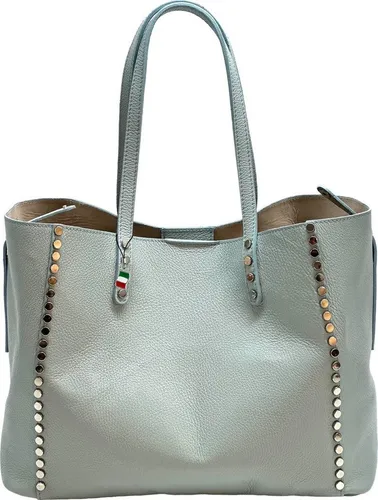Florence Leder Tasche Damen Schultertasche Tote Bag hellblau 20x40x30cm - Elegante Schultertasche aus hochwertigem Leder in hellblau. Mit praktischem Reißverschluss und abnehmbarer Innentasche bietet sie viel Platz und Stil für den Alltag.