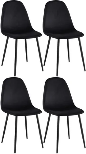 furnicato Esszimmerstuhl Napier 4er Set schwarz – Komfort und Stil