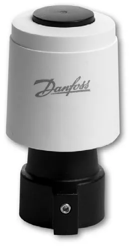 Danfoss TWA-V/NC 230V - Thermischer Stellantrieb - Zubehör für Klima & Heizen, energieeffizienter thermischer Stellantrieb mit Montagehilfe und Stellungsanzeige, ideal für Danfoss RAV Gehäuse.