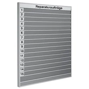 EICHNER Werkstattplaner 15 Fächer - Plantafel für effiziente Betriebsabläufe, resistent gegen Schmutz und Öl, ideal für Werkstätten, mit 15 Fächern und Platz für 5 Taschen pro Fach.