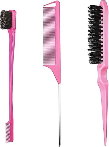 3-teiliges Haarkamm Set Friseur Borsten Haarschnitt Kamm True Rosa