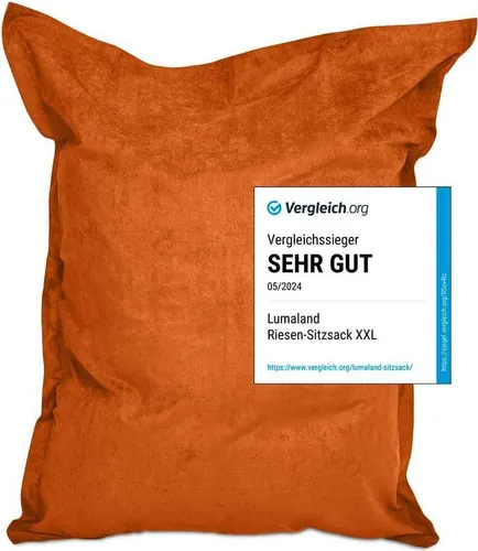 Lumaland Sitzsack Luxury XXL - 380L Bodenkissen für In-& Outdoor - Sitzsäcke - Luxuriöser Komfort mit 5 Jahren Garantie, waschbar und wasserfest für vielseitige Nutzung in jedem Raum.