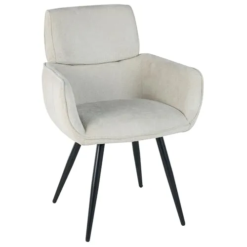 exitodesign Esszimmerstühle mit Armlehne Verba 62x63x86 cm - Esszimmerstühl Bürostuhl Gepolsterter Stuhl - für Esszimmer Küche Wohnzimmer Salon Schreibtisch (Ecru)