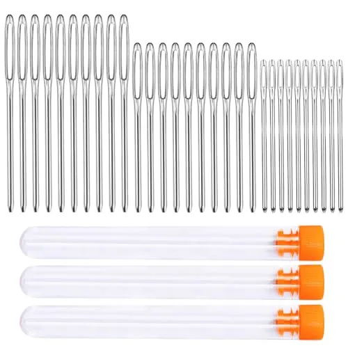 Stücke Nähen Nadeln Set, 3 Größen Große Augen Nadeln, Leder Nähen Nadeln Set für Hand Nähen Leder Handwerk 30