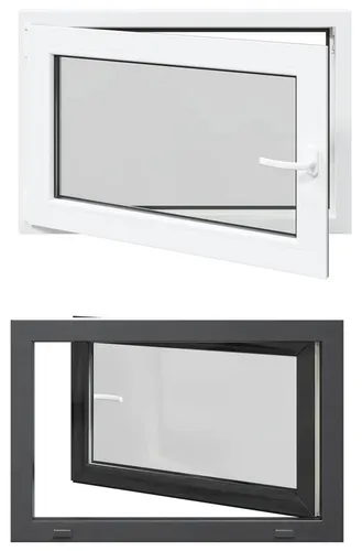 vidaXL Kellerfenster RISOR Anthrazit 90 x 70 cm aus PVC und Glas - Modernes Untergeschossfenster mit elegantem Design. Das PVC- und Glasfenster sorgt für optimale Lichtdurchlässigkeit und ist ideal für die Gestaltung von Untergeschossen. Einfach zu bedienen mit Kipp- und Drehfunktion.