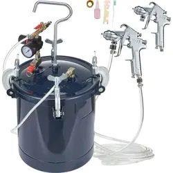SucceBuy Farbsprühdruckbehälter, 10 l/2,5 Gallonen Luftfarbtank, inkl. 1,5 mm und 4 mm Düsen, zwei Spritzpistolen für Industrie, Heimdekoration...
