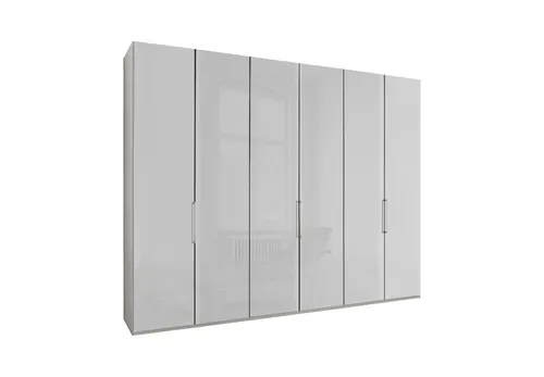 WIEMANN Monaco 1000 Kleiderschrank - Moderner Schlafzimmerschrank mit 6 Drehtüren und Glastüren, bietet viel Stauraum und gedämpfte Scharniere für leises Schließen. Ideal für stilvolle Schlafzimmer.