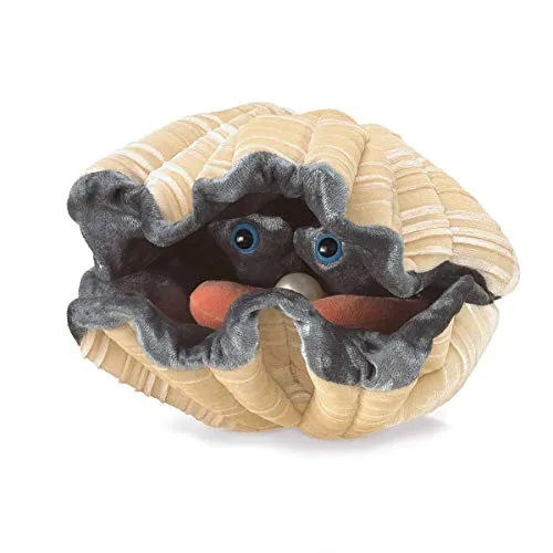 Folkmanis 3067 Giant Clam Puppet - Lebensechte Handpuppe, perfekt für Storytelling mit beweglichen Augen und weichem Material