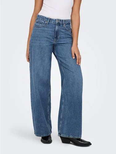 ONLY Female Jeans ONLSILKY mit weitem Bein und hoher Taille - Stylische Jeans mit weitem Beinschnitt aus hochwertiger Materialkombination, ideal für einen lässigen Look und angenehmen Tragekomfort.