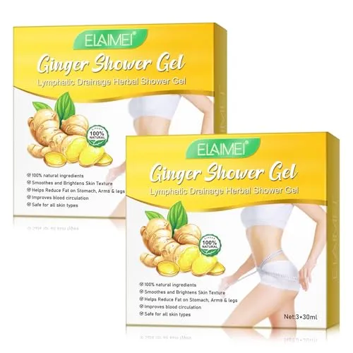 P-Beauty - Ingwer Duschgel 2er Set - Lymphdrainage Pflege mit wärmendem Effekt - pflanzliches Duschgel mit Ingwer, Ginseng, Rosmarin & Artemisia - zur täglichen Körperpflege geeignet (2x 3x30ml)